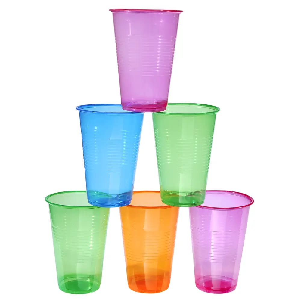 Kitchen Pantry Neon Plastic Cups, 50 Count