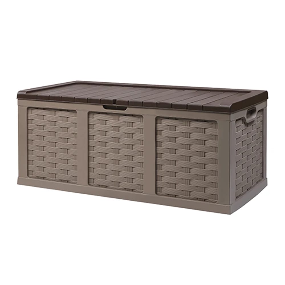 Extra Large Rattan Style Storage Box, Mocha, 153 Gal.