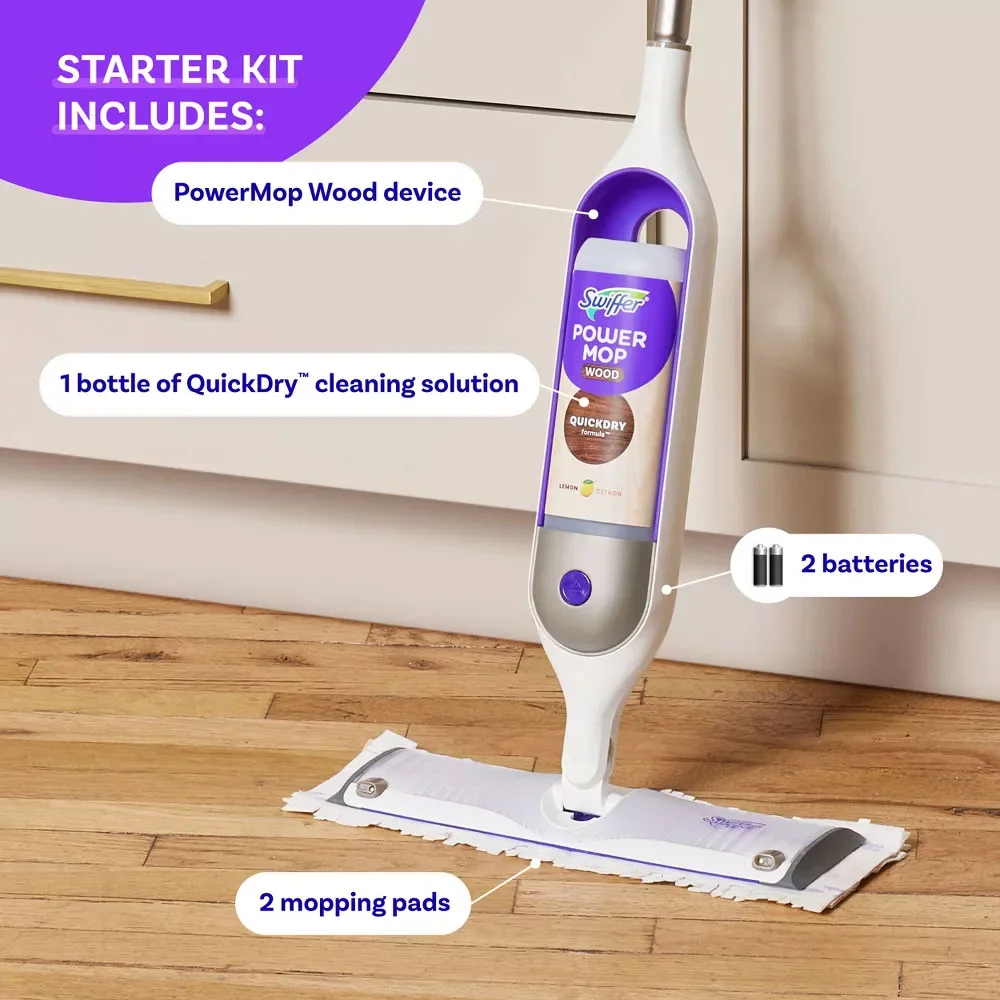 Swiffer Power Mop Wood Mop Kit for Wood Floor Cleaning - Thumbnail 2