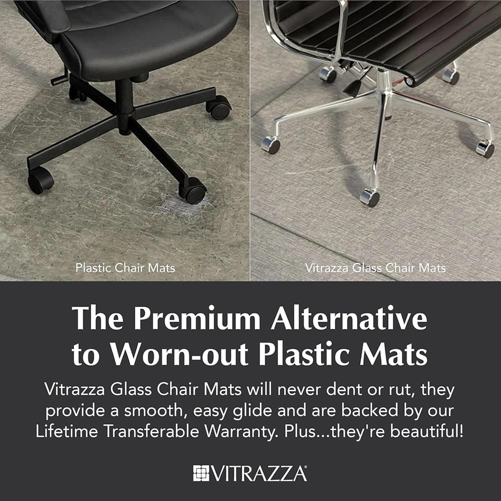 Vitrazza Glass Office Chair Mat, 36" x 42"