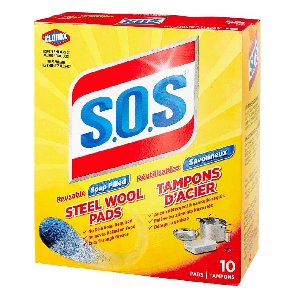 Clorox S.O.S Steel Wool Pads, 10 Count