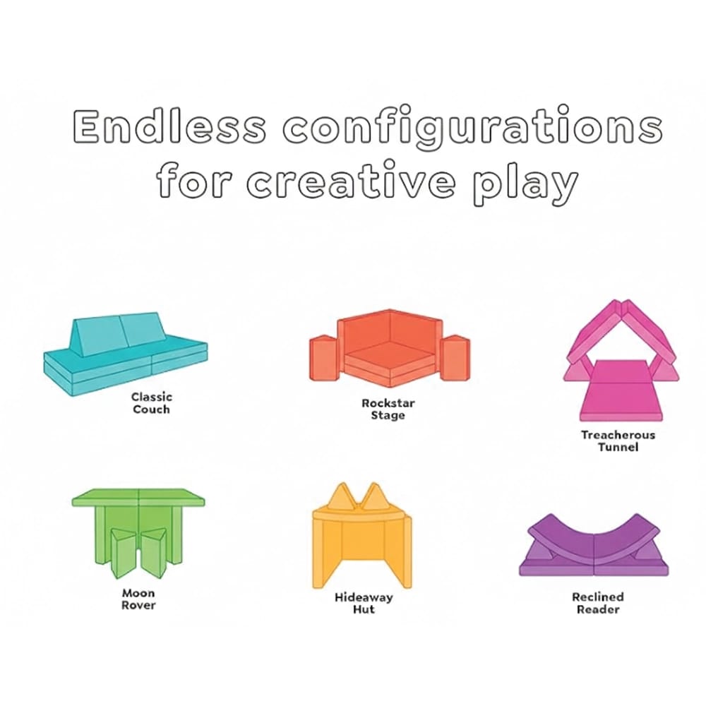 Yourigami Folding Glow-in-the-Dark Convertible Play Couch, Dinos