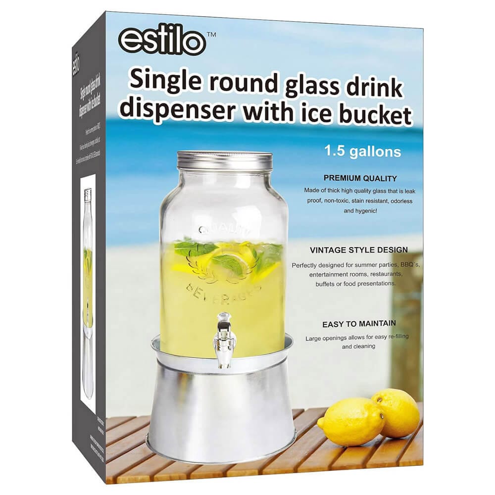 Estilo Glass Mason Jar Beverage Dispenser