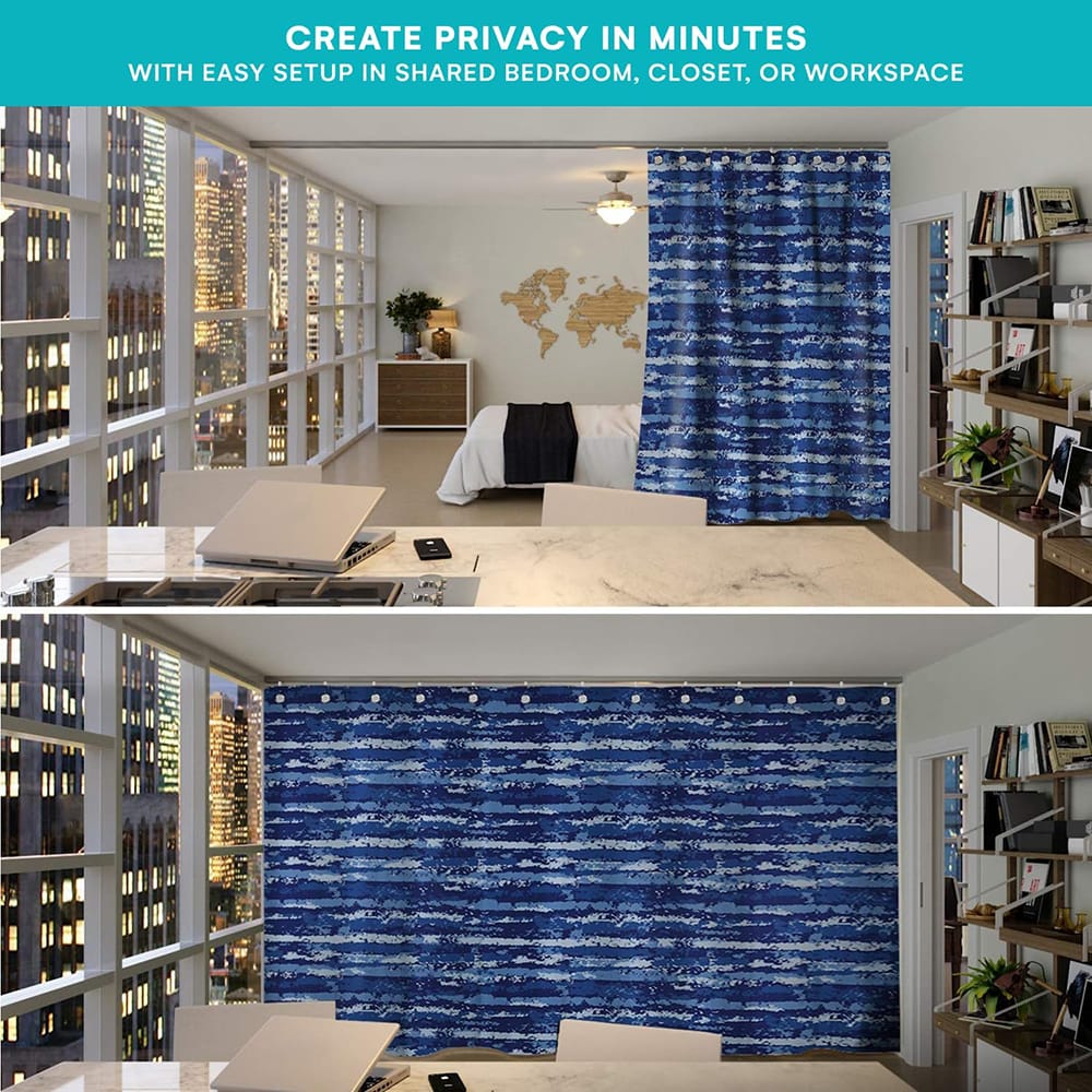 Room/Dividers/Now Room Divider Curtain, 8' x 10', Blue Stripe