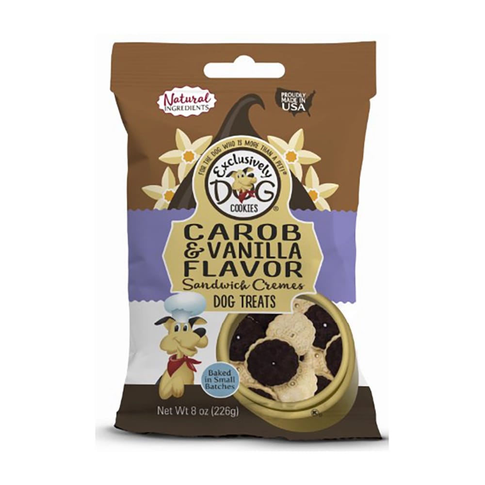 Exclusively Dog Carob & Vanilla Sandwich Cremes Dog Treats, 8 oz