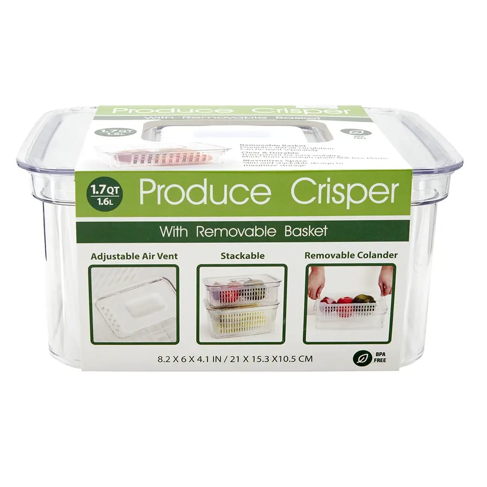 Produce Crisper with Removable Basket, 1.7 Qt