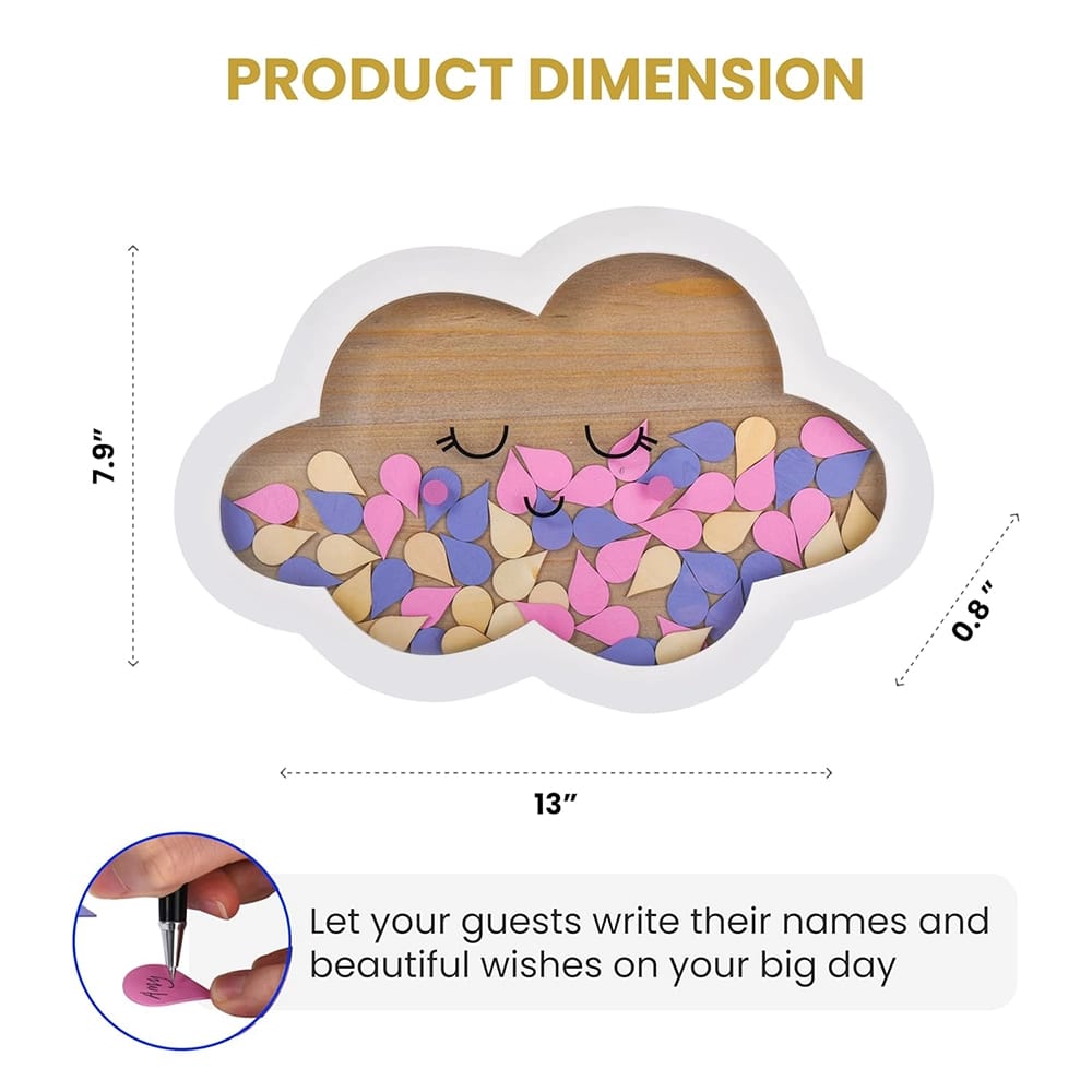 Wooden Cloud Wedding Guest Book