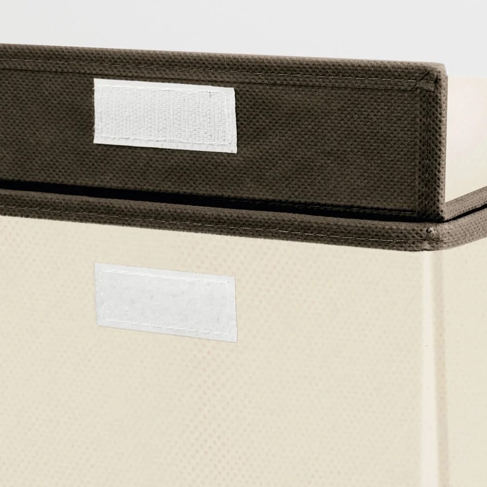 mDesign Divided Laundry Hamper, Cream/Espresso