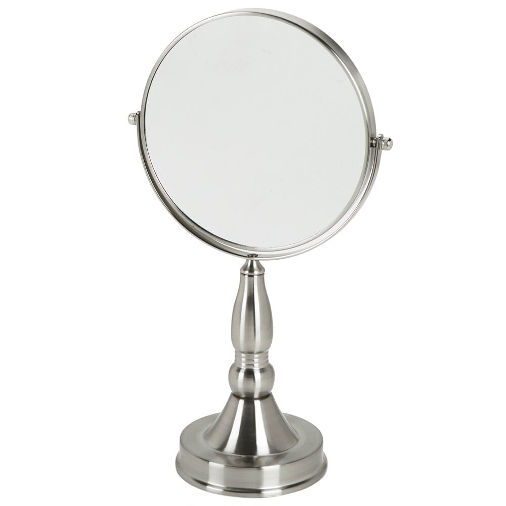 Double-Sided Tabletop Vanity Mirror, Satin Nickle