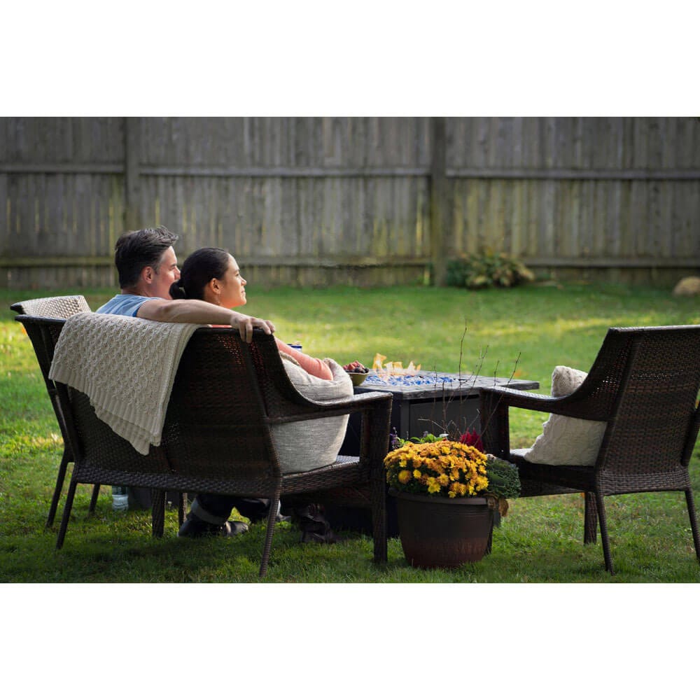 Endless Summer 30" Outdoor Propane Gas Fire Pit, 30,000 BTU, Blue Fireglass