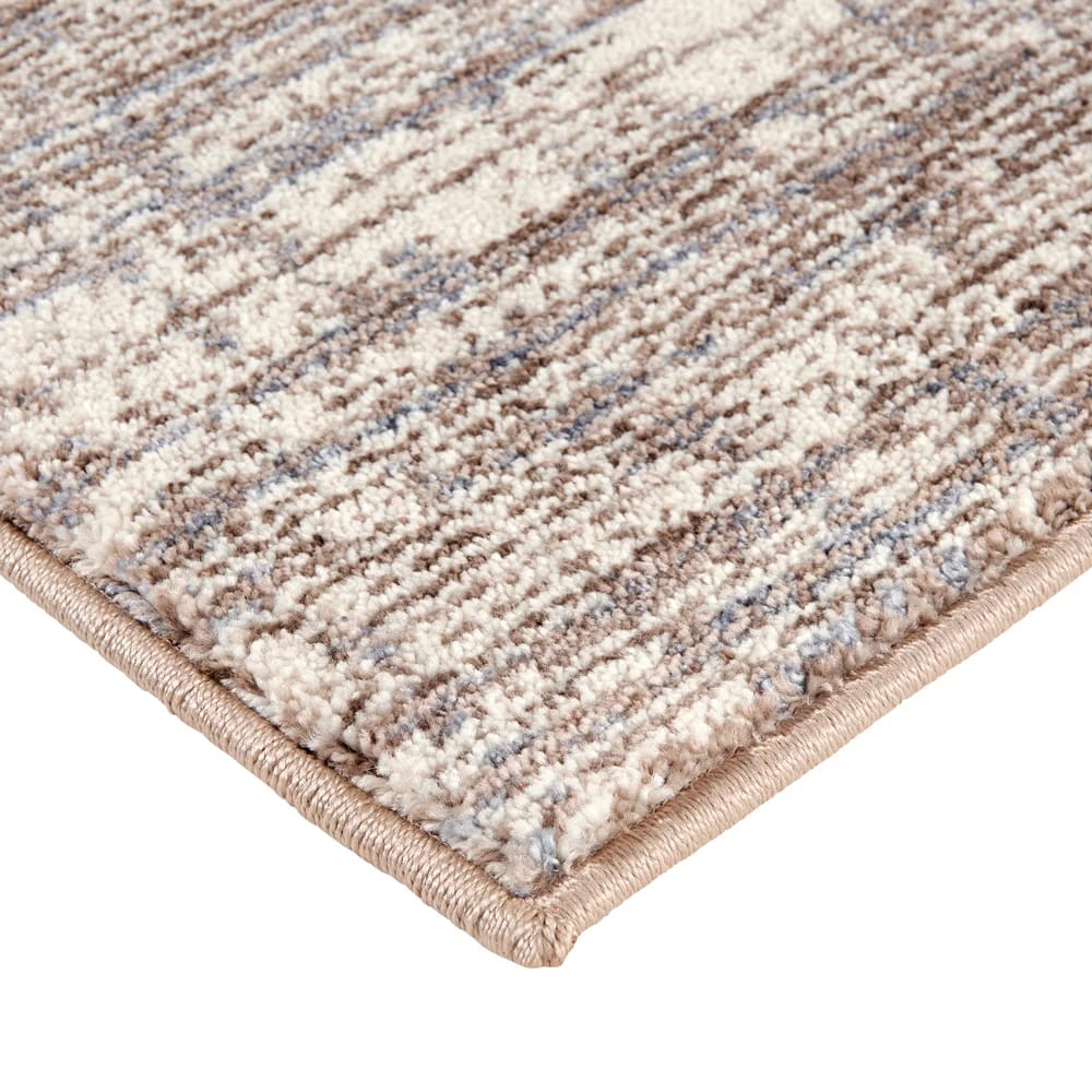 Hazel Collection 9' x 12' Grid Area Rug, Gray, Ivory & Blue