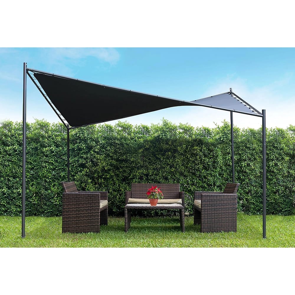 Coolaroo 13'1" X 13'1" UV Block Modern Butterfly Gazebo, Charcoal