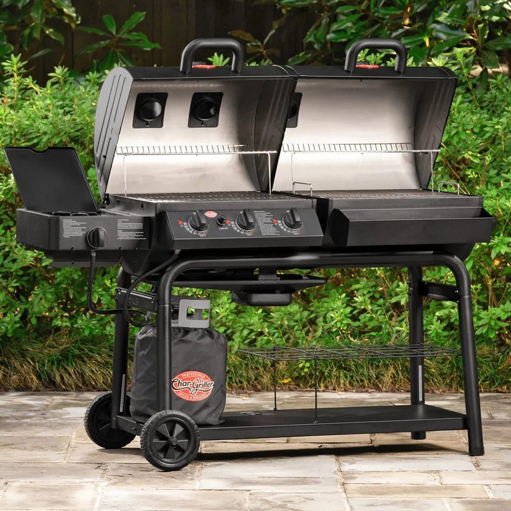 Char-Griller Duo 5050 Gas & Charcoal Grill, Black