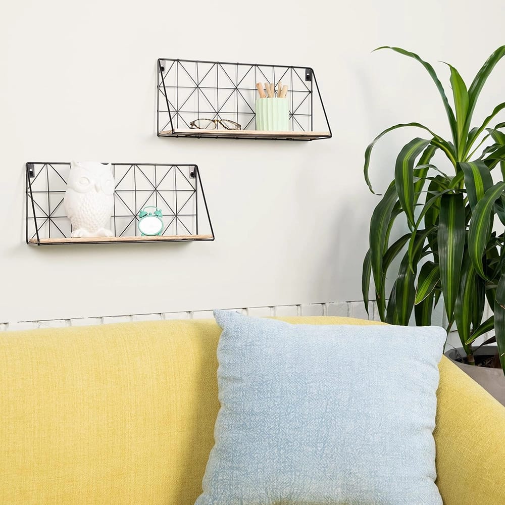 Greenco Geometric Flotaing Shelves, Set of 2