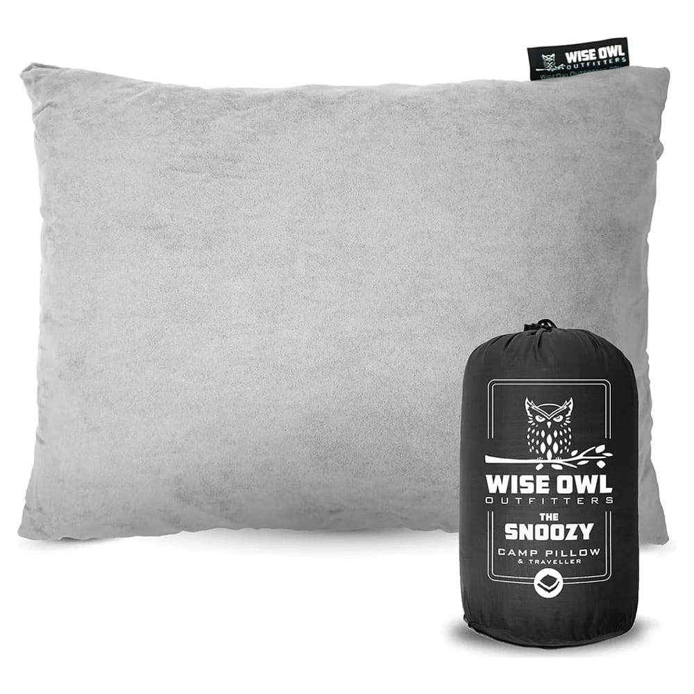 Wise Owl Outfitter Small Camping Pillow, Gray