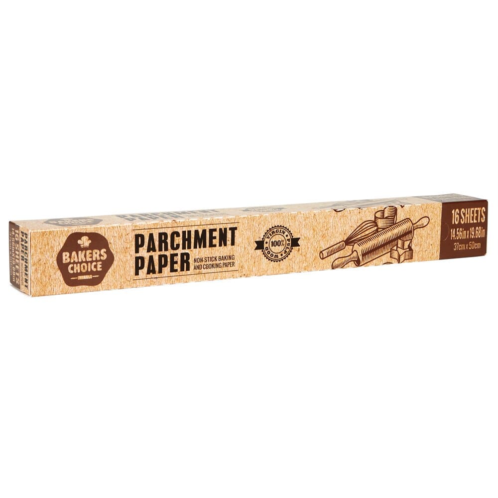 Baker's Choice Pre-Cut Parchment Paper, 16 Sheets