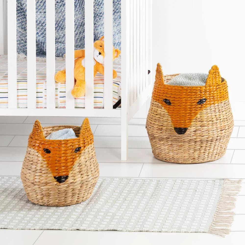 Honey-Can-Do Hyacinth Fox Face Storage Baskets, Set of 2