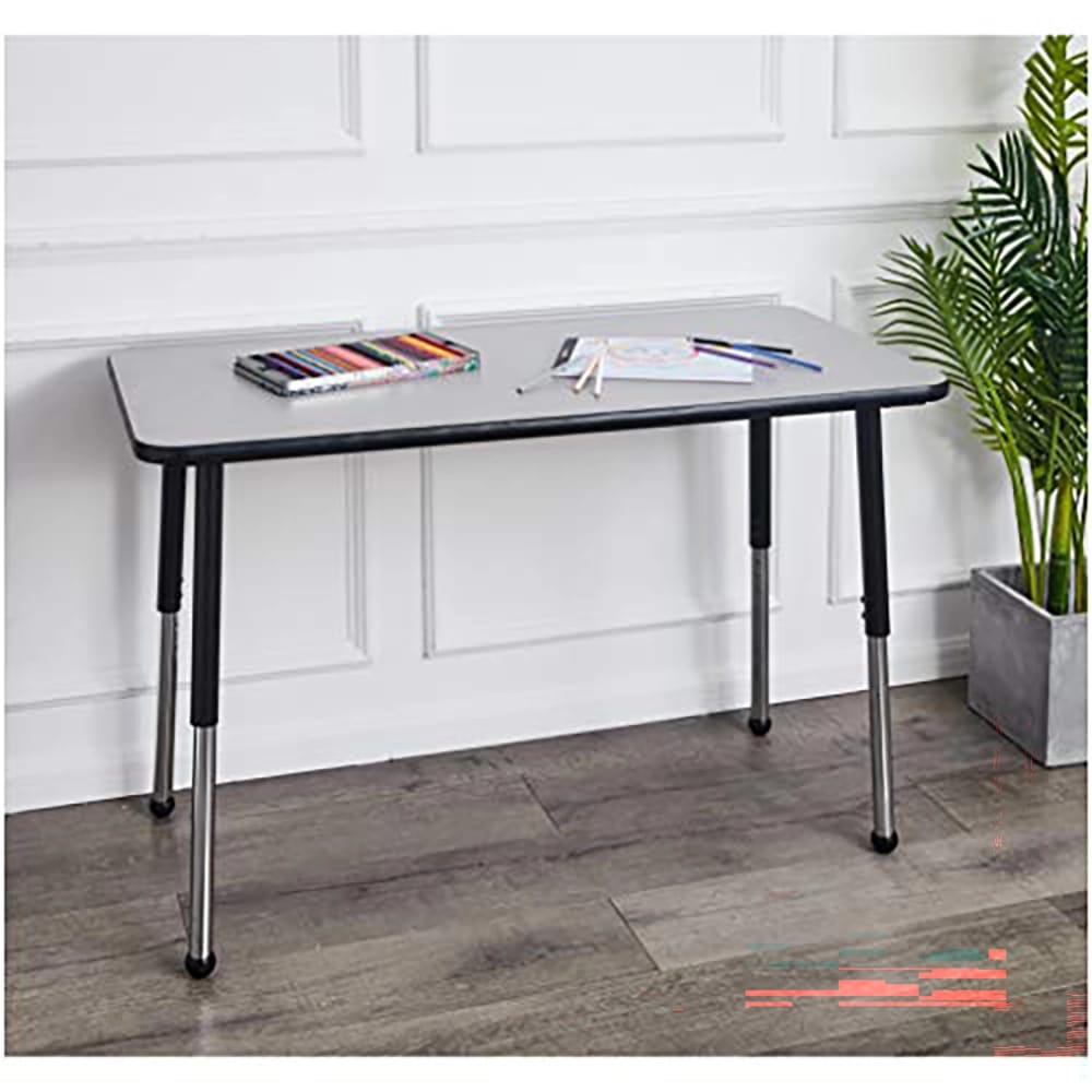 Rectangular School Activity Kids Table, Gray/Black