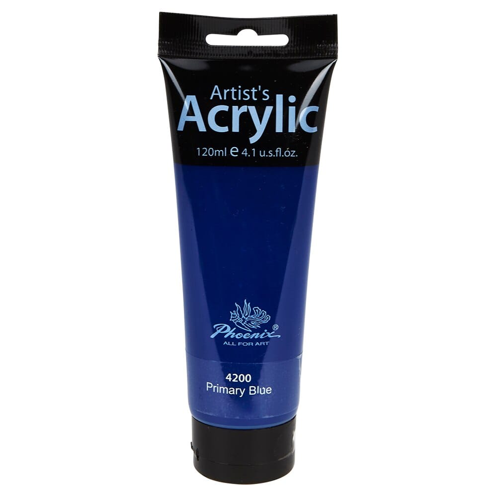 Phoenix Artist's Acrylic Paint, Primary Blue, 120 ml