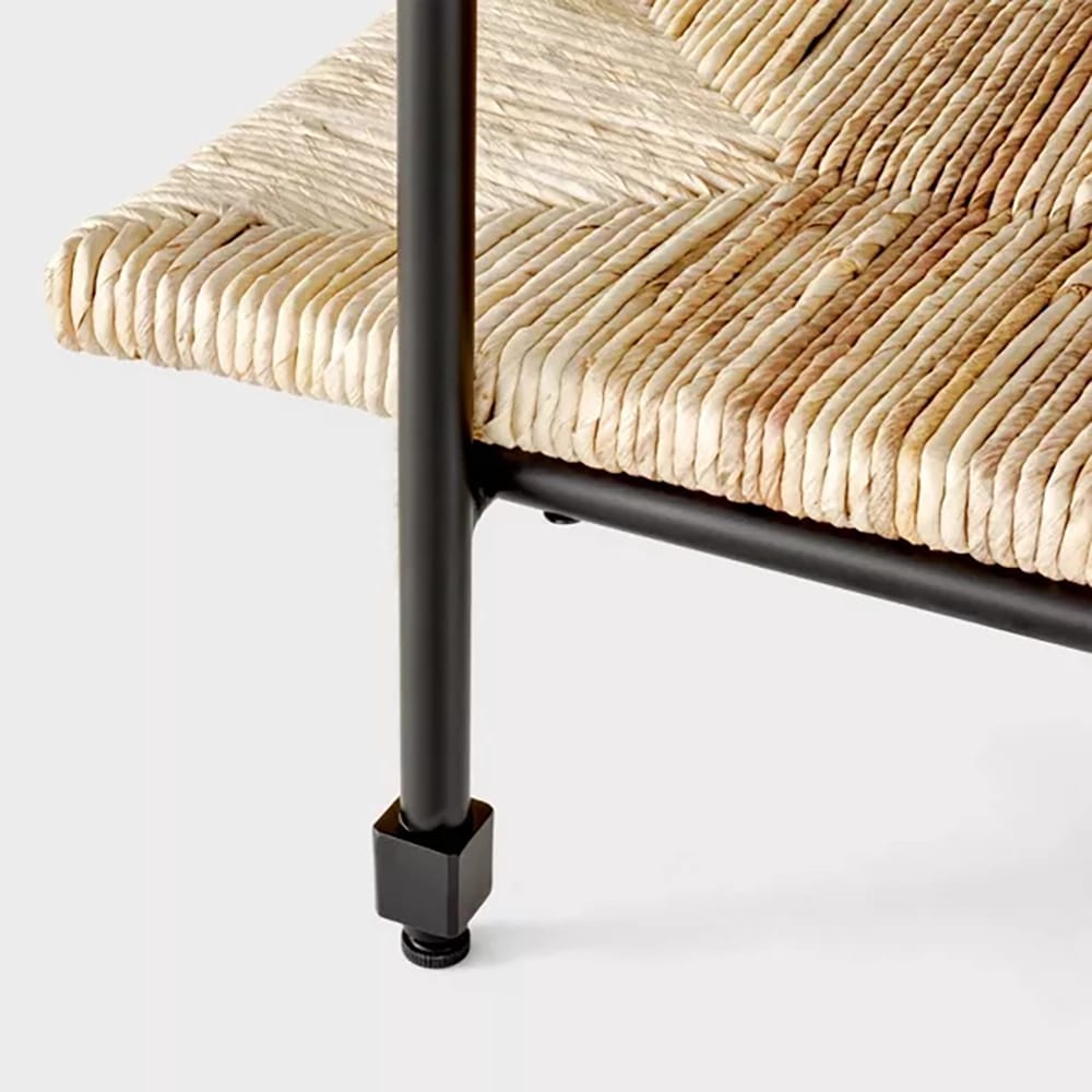 Threshold Metal and Rush Weave Top Console Table, Black/Natural