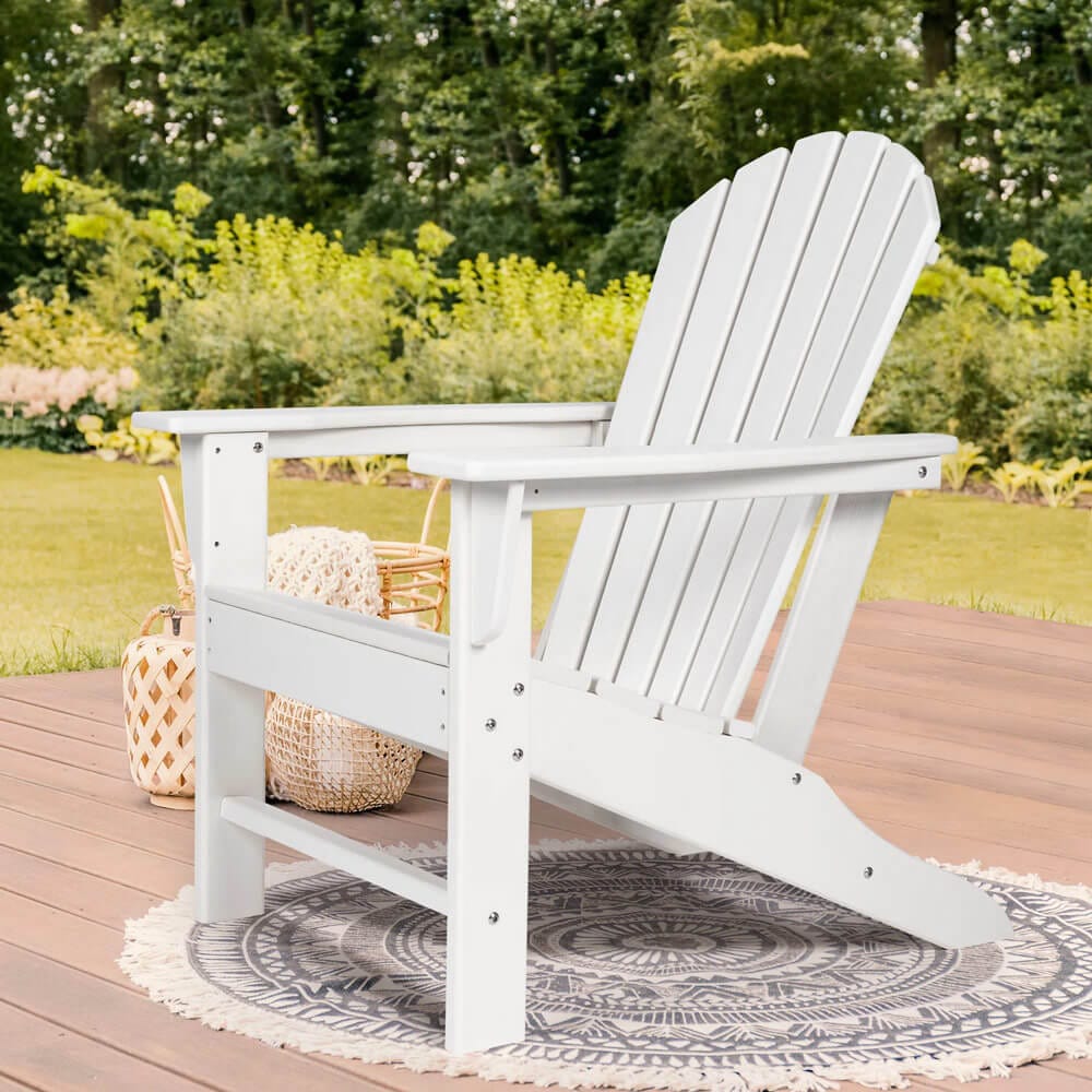 Outdoor All-Weather HDPE Adirondack Chair, White