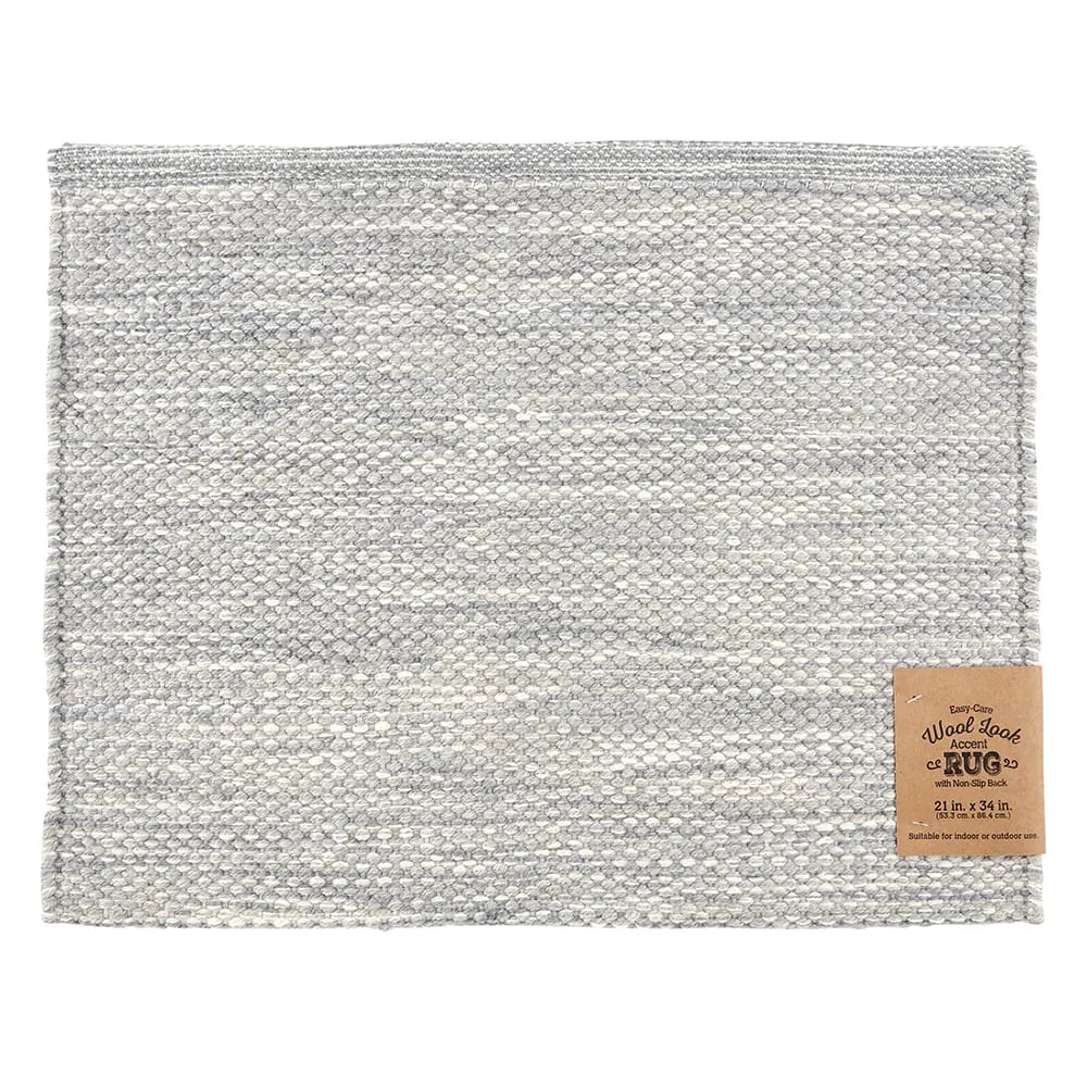 Wool Look Easy Care Indoor/Outdoor Accent Rug, 21" x 34"
