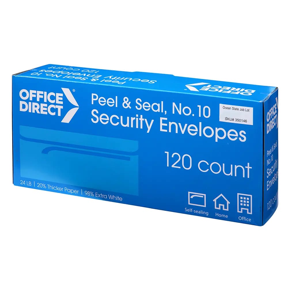 Office Direct Peel & Seal Security Envelopes, No. 10, 120 ct