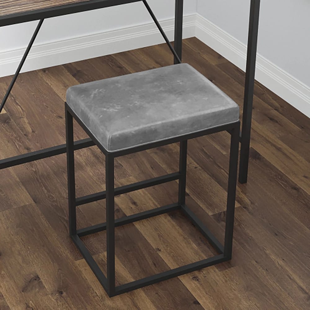 Riley Faux Leather Metal Bar Stools, Gray, Set of 2