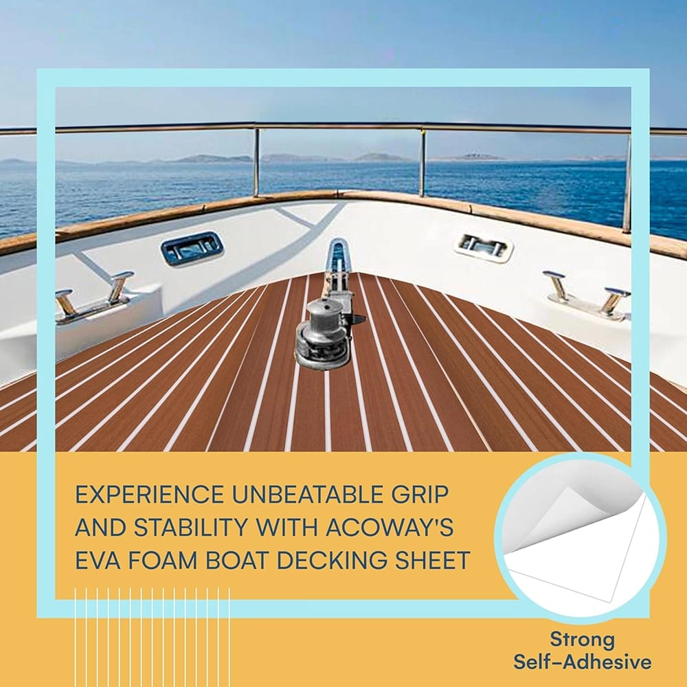 ACOWAY Foam Boat Flooring Decking Sheet 16"x 94'', Brown