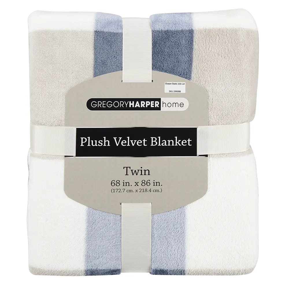 Gregory Harper Plush Velvet Twin Blanket, 86"