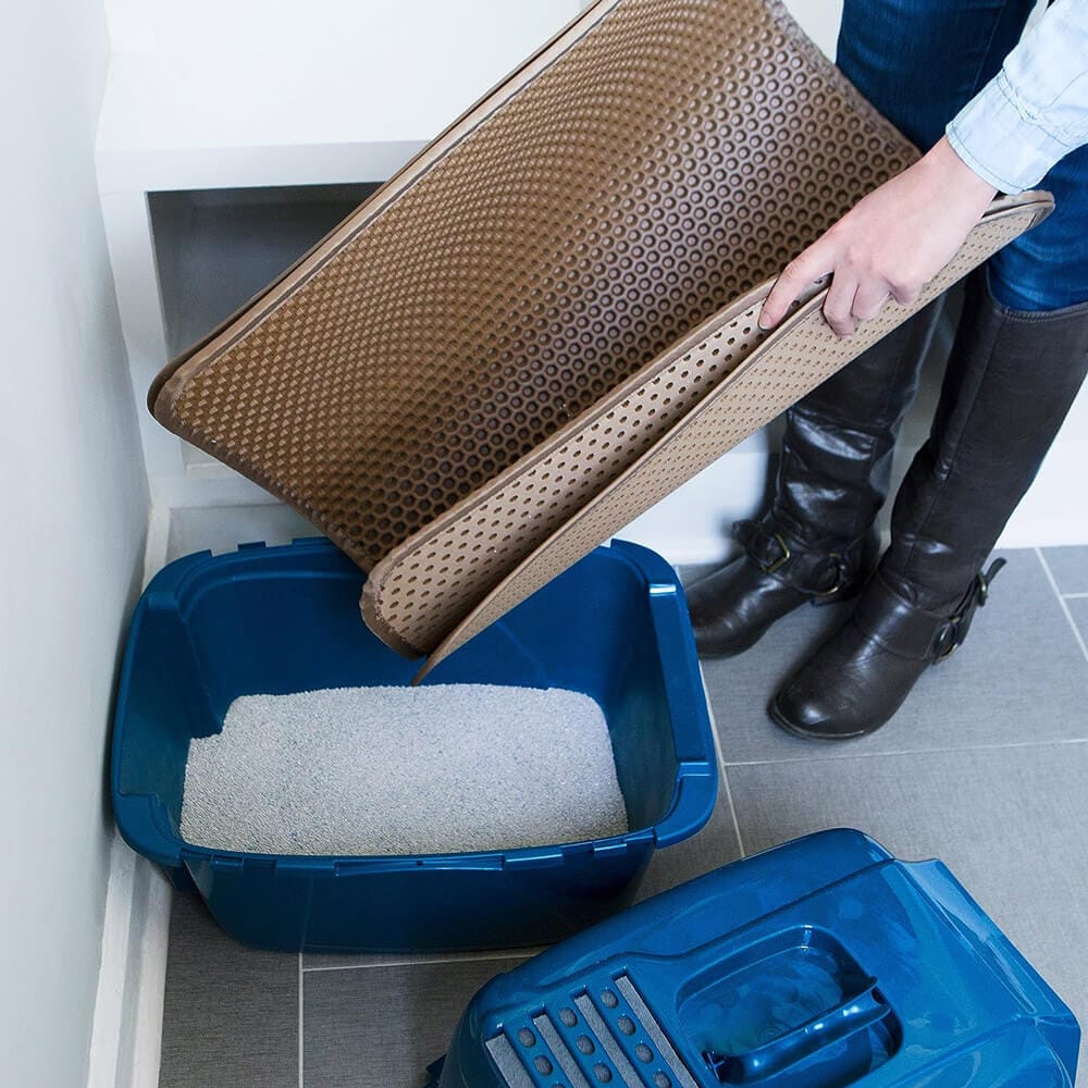 iPrimio Jumbo Size Cat Litter Trapper Mat, 32” x 30”, Black