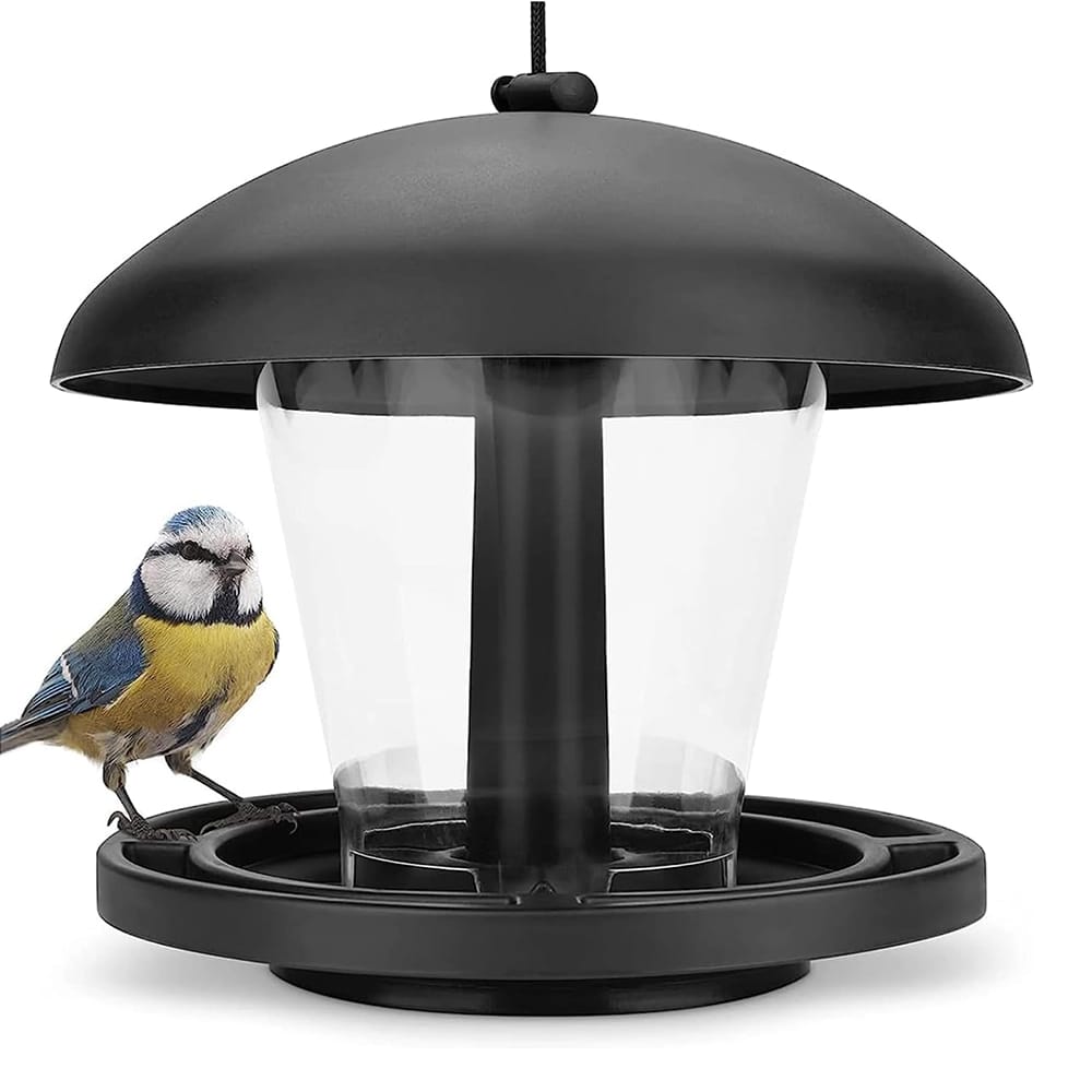 WILDLIFE FRIEND Squirrel Proof Hanging Bird Feeder, Black