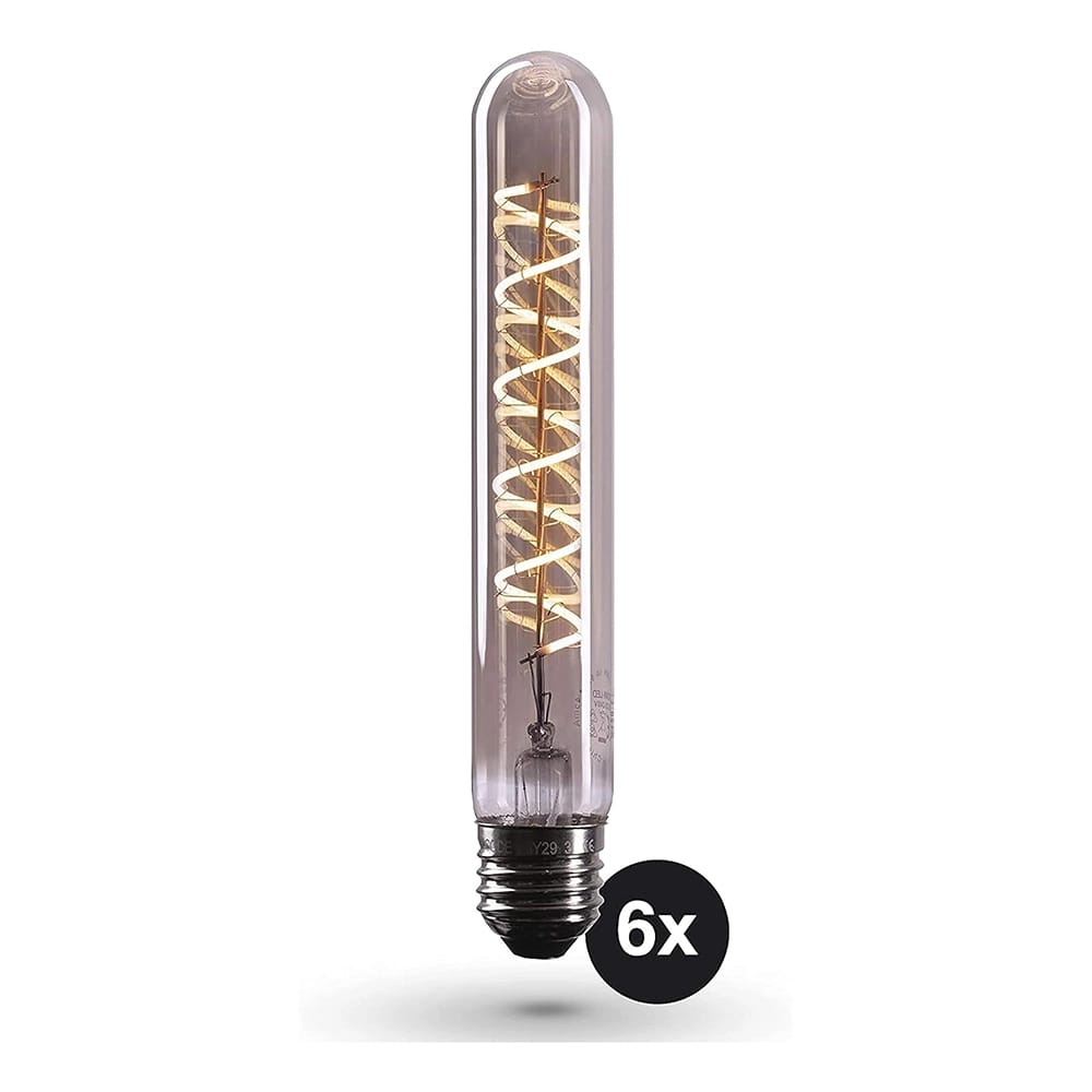 CROWN LED Smoky Edison Flute 4 Watt Light Bulbs, 6 Pack