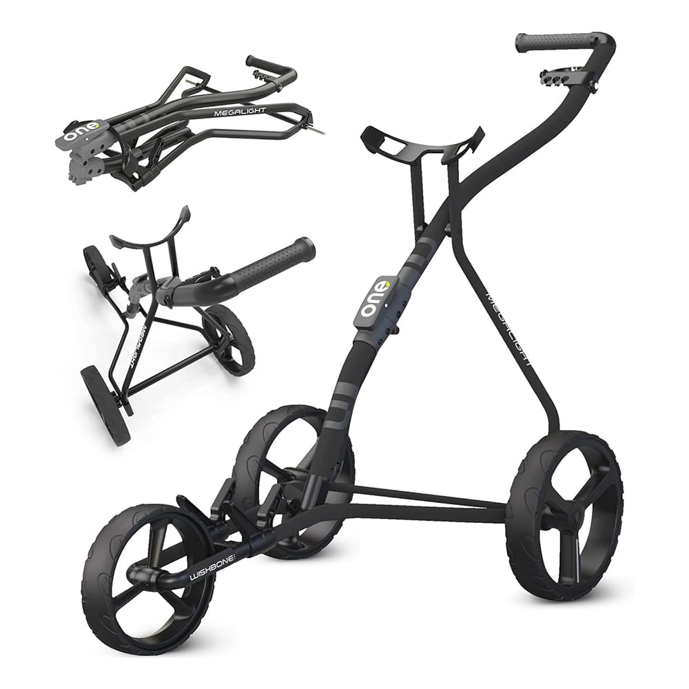 Wishbone Folding Golf Push Cart, Black