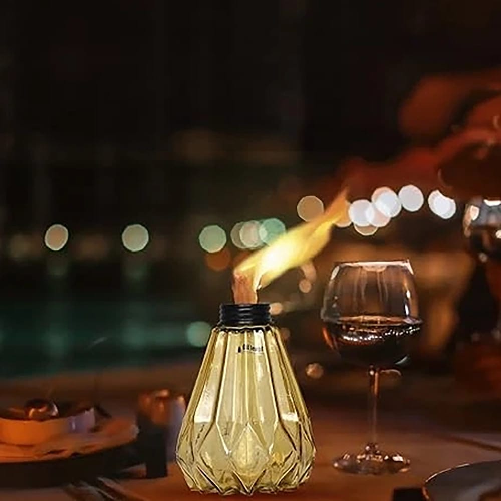Glass Pineapple Table Torch, 3 Pack, Multicolor