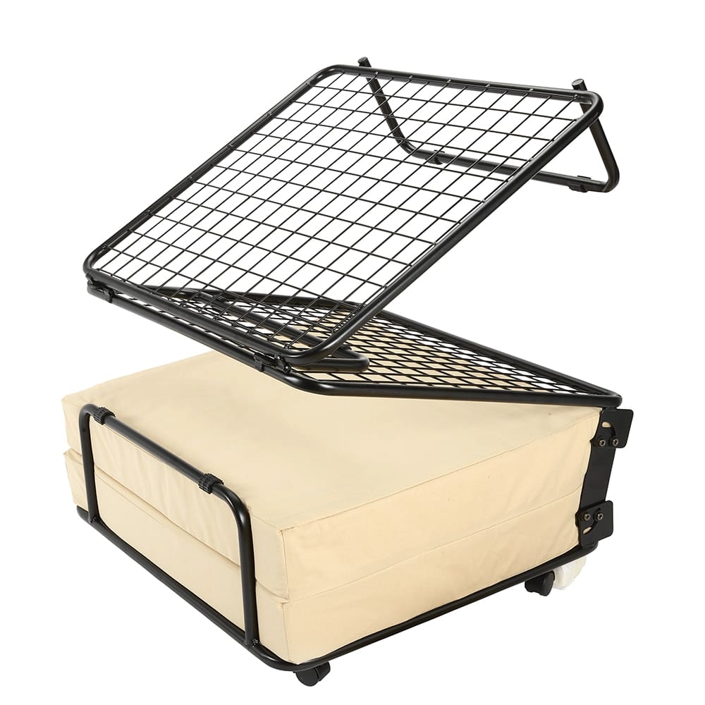 Ottoman Bed, Black/Cream