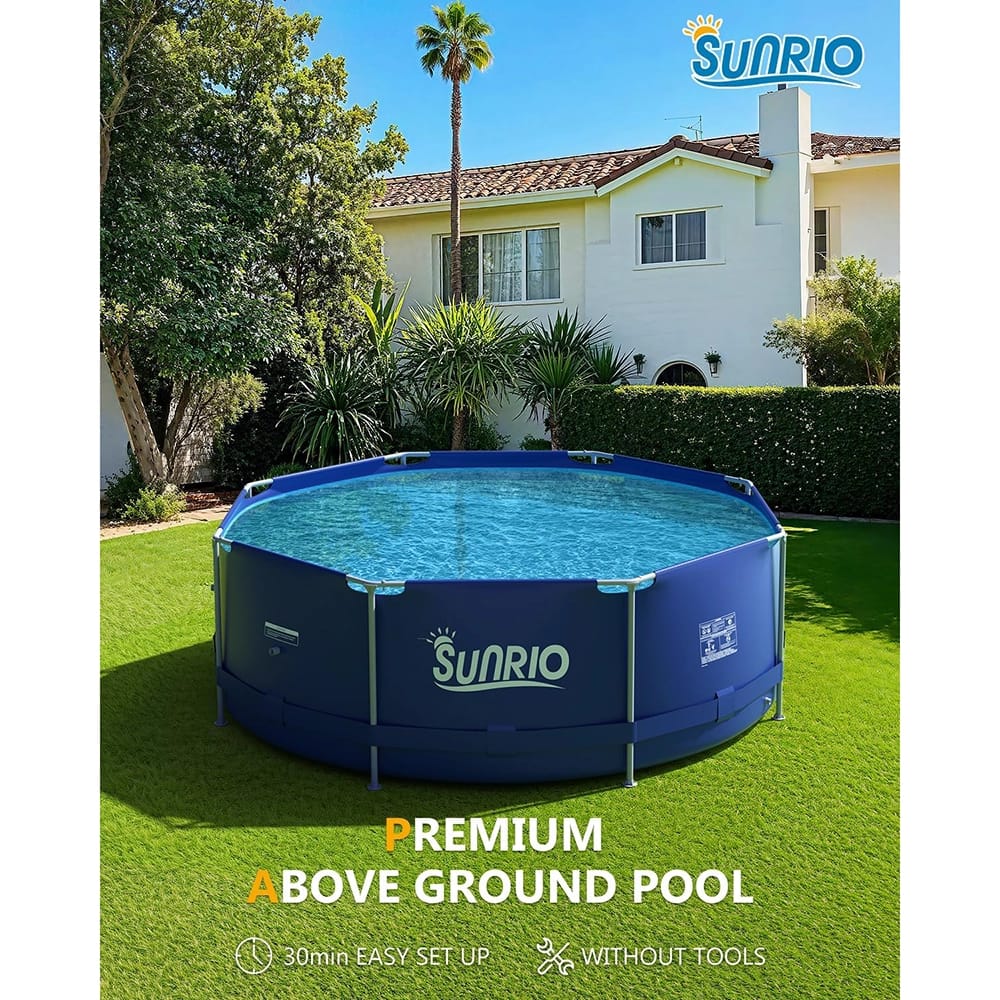 Sunrio 8' Above Ground Round Metal Frame Pool