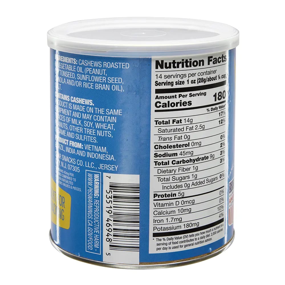 Platinum Roasted Cashew Halves & Pieces, Lightly Salted, 14 oz