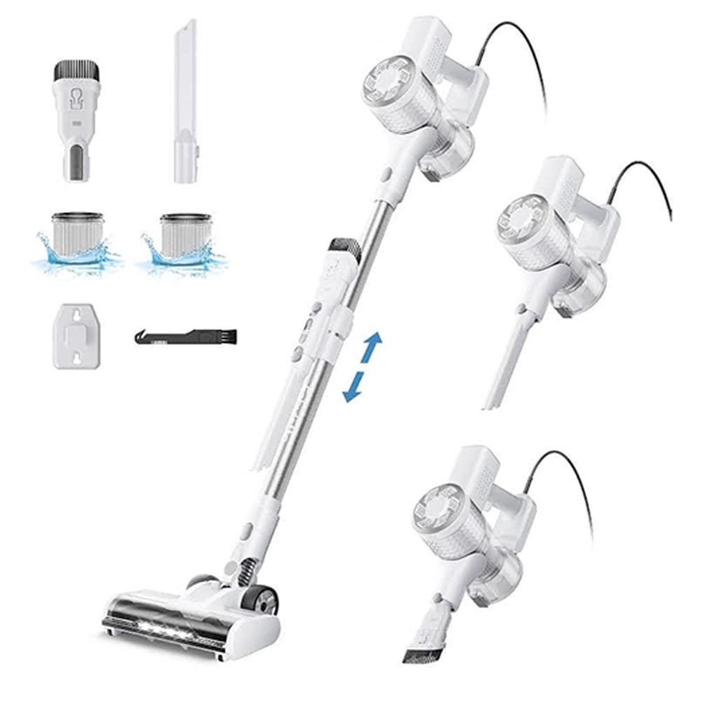 Fabuletta 600W Corded Telescopic Stick Vacuum, White