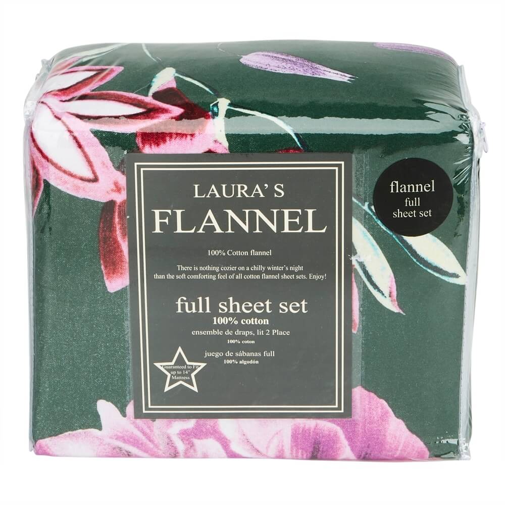 Laura's Flannel Cotton Full Sheet Set