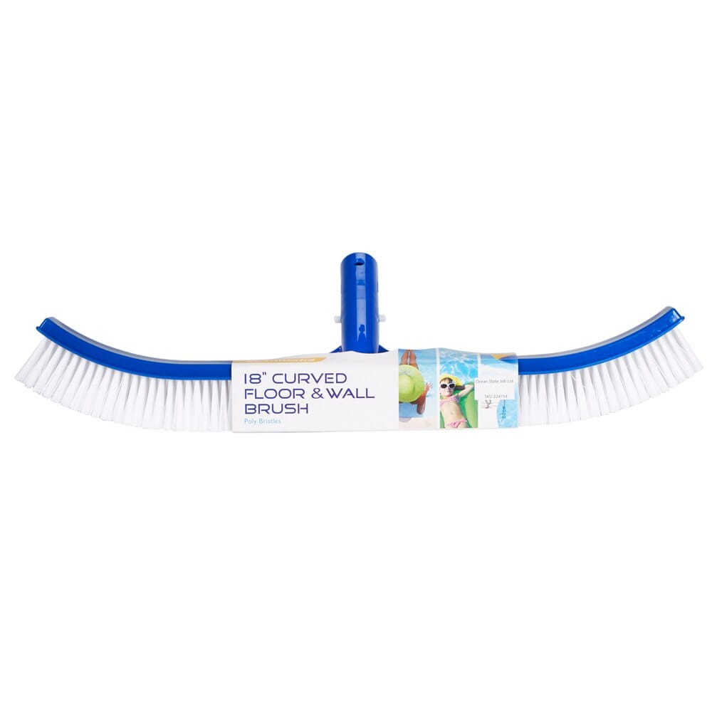 SwimWorks Curved Floor and Wall Pool Brush, 18"