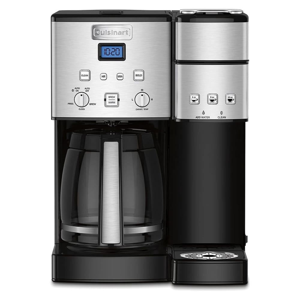 Cuisinart Stainless Steel Single Serve + 12 Cup Coffee Maker, Black