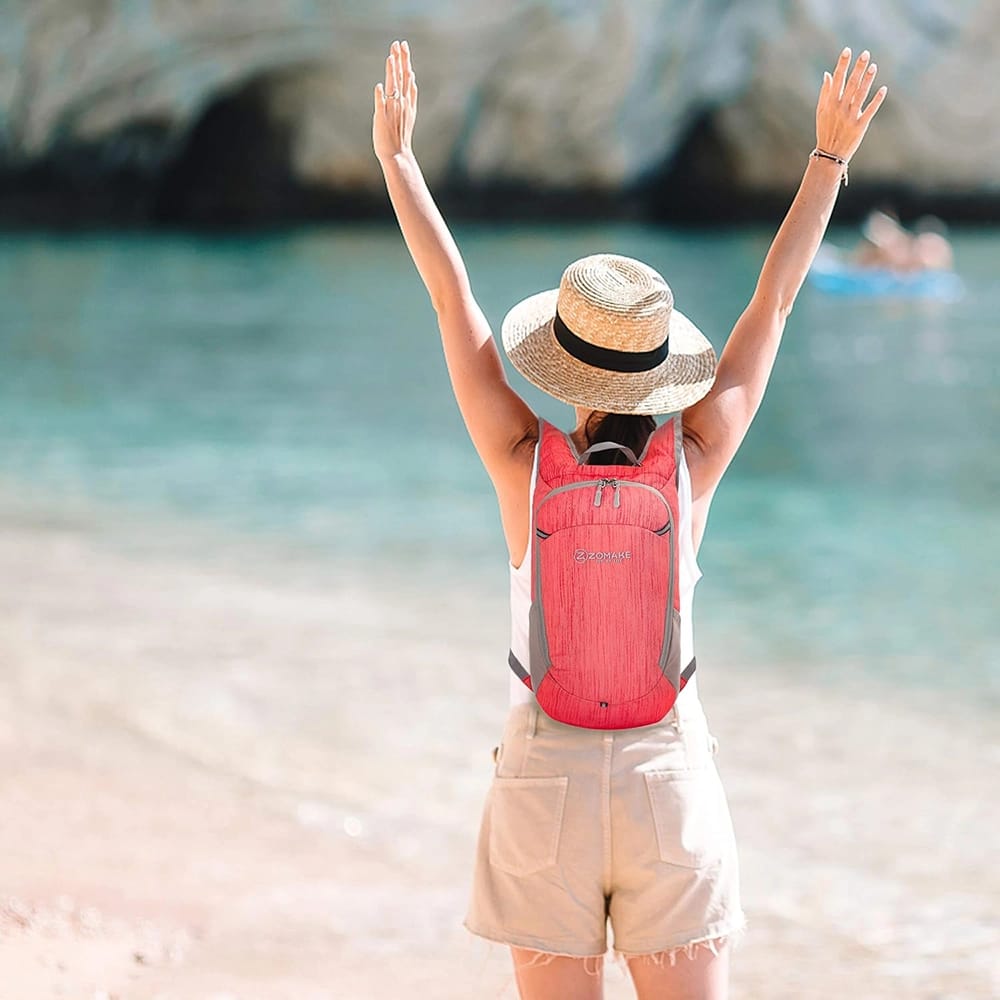 ZOMAKE Ultra Lightweight Packable Backpack, 18L, Red