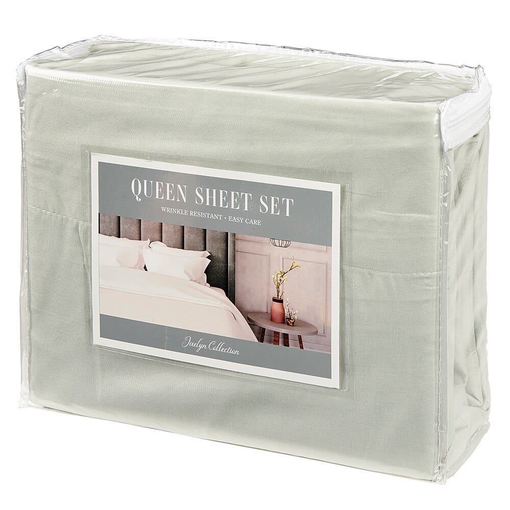 Jaclyn Collection Microfiber Queen Sheet Set, 4 Piece