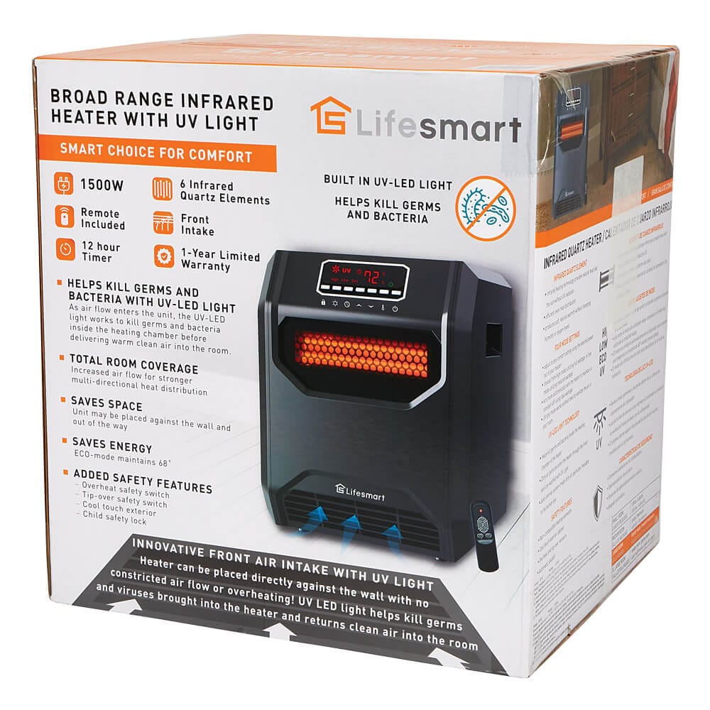 Lifesmart 6-Element Infrared Quartz Heater with UV Light