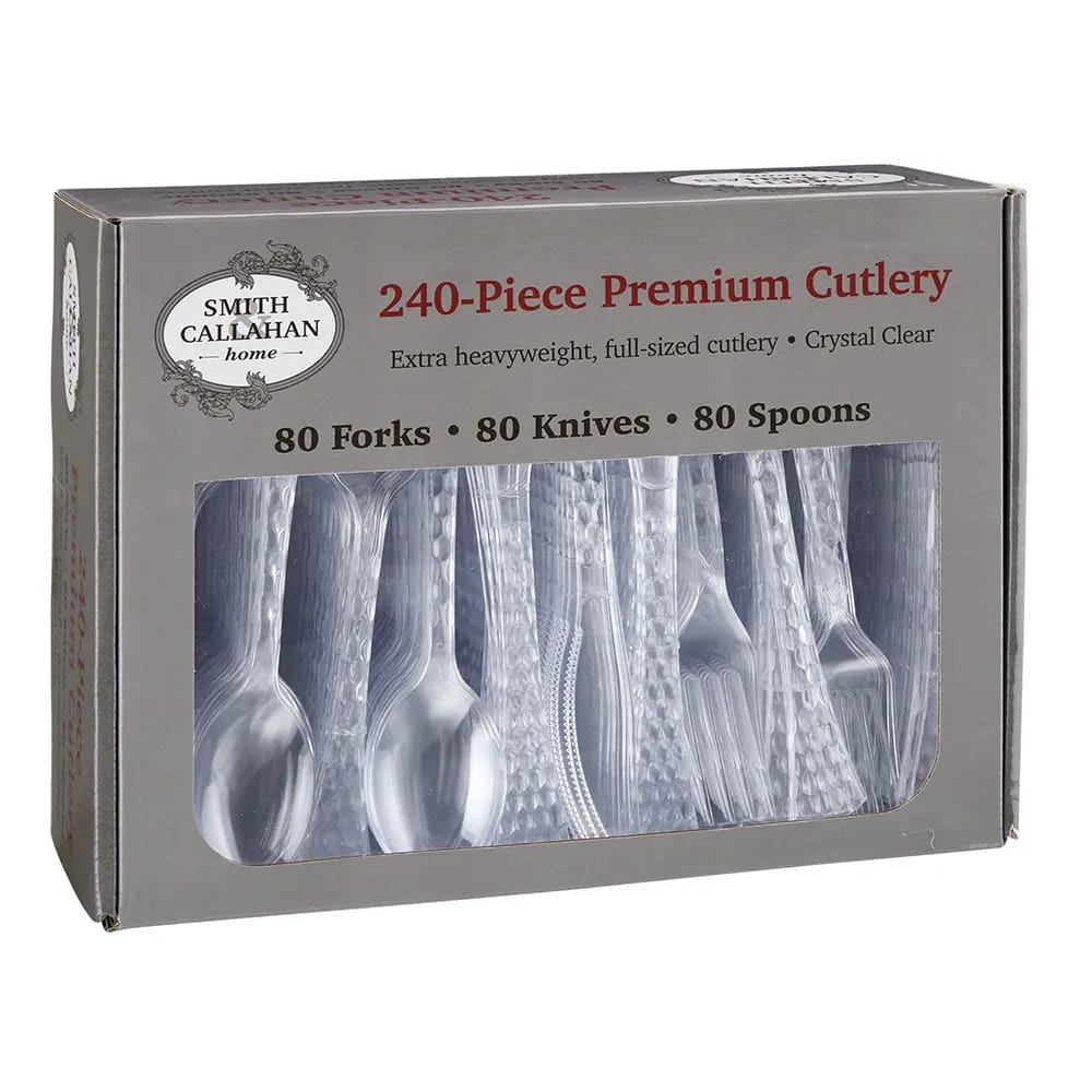 Smith & Callahan 240-Piece Premium Cutlery, Clear