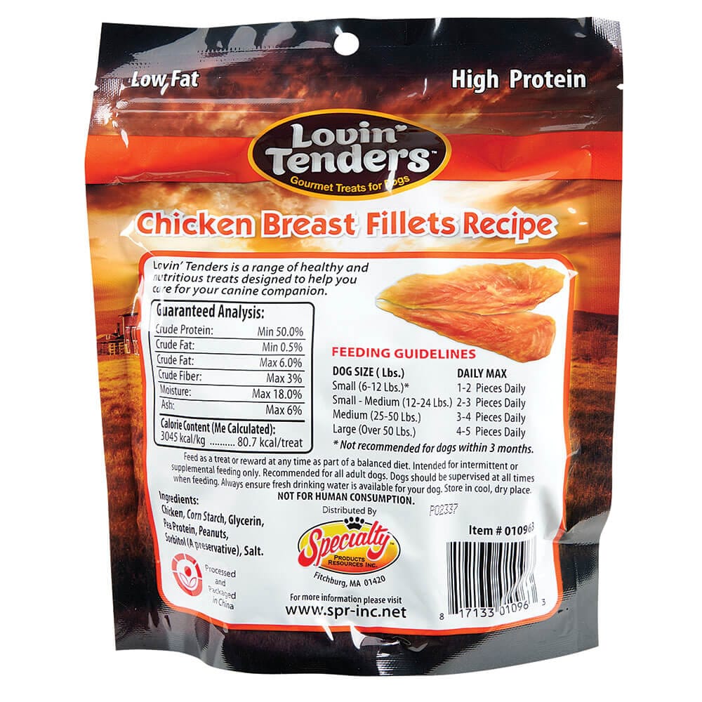 Lovin' Tenders Gourmet Chicken Breast Fillets Dog Treats, 7 oz