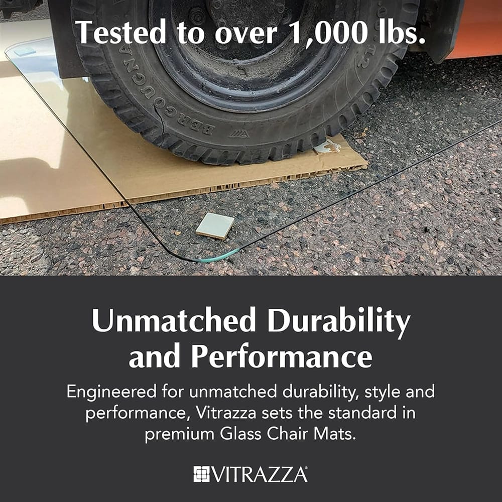 Vitrazza Glass Office Chair Mat, 36" x 42"