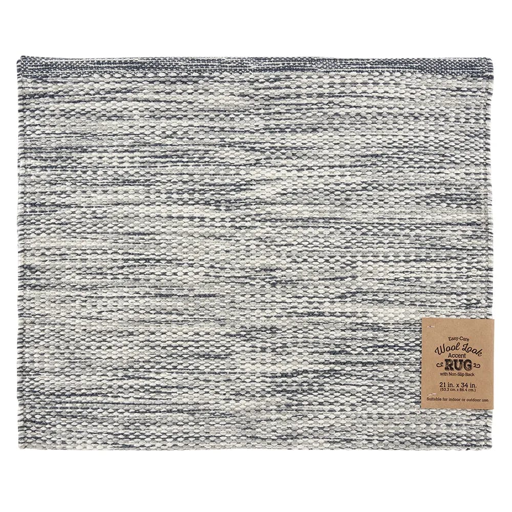 Wool Look Easy Care Indoor/Outdoor Accent Rug, 21" x 34"