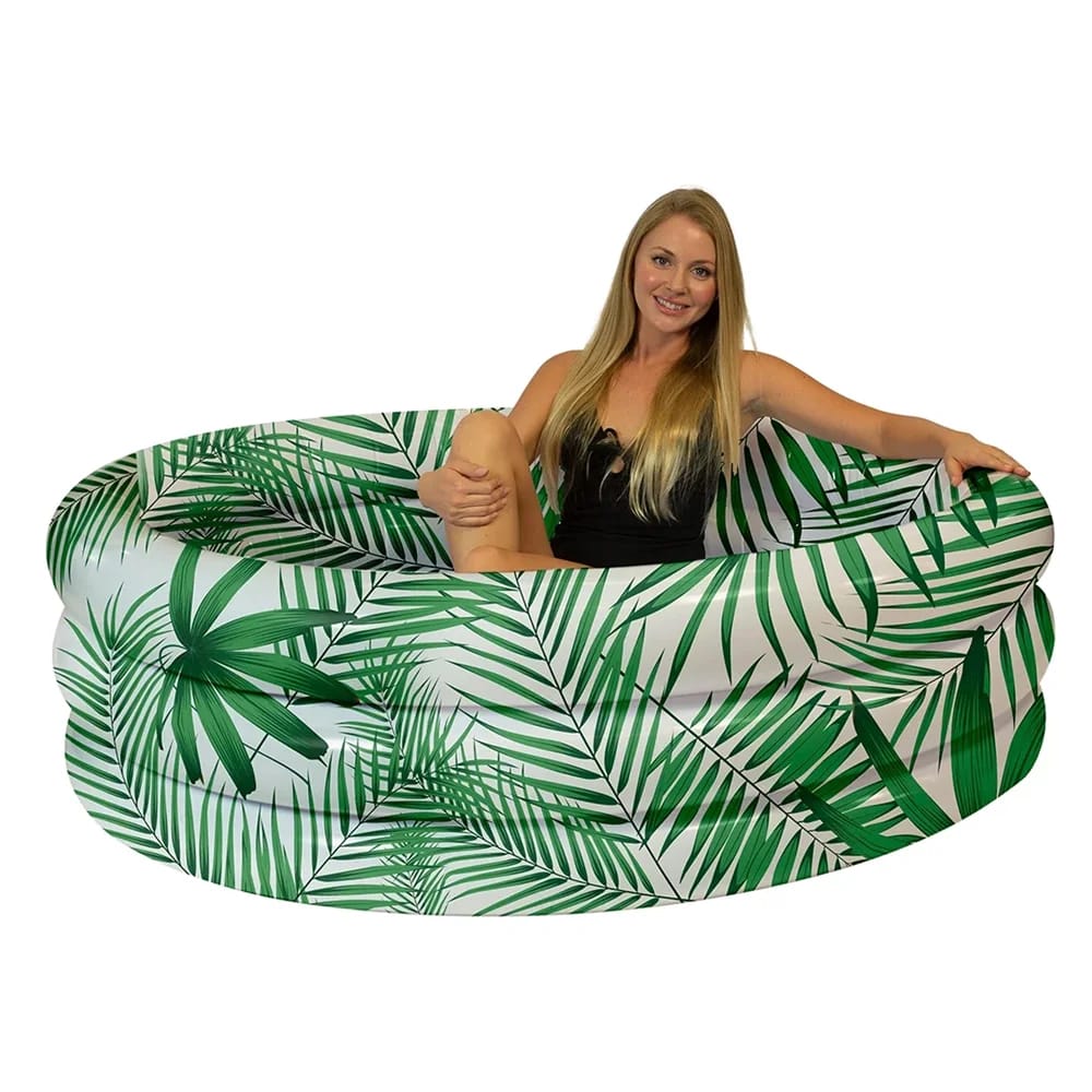 PoolCandy Inflatable LED Palm Pool with Bluetooth Speaker